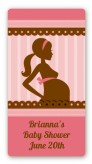 Mommy Silhouette It's a Girl - Custom Rectangle Baby Shower Sticker/Labels