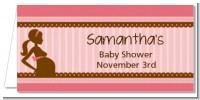 Mommy Silhouette It's a Girl - Personalized Baby Shower Place Cards