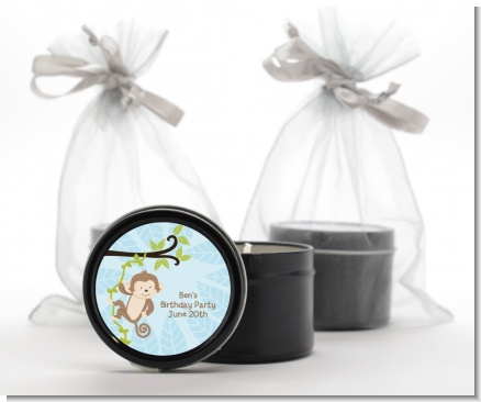 Monkey Boy - Baby Shower Black Candle Tin Favors