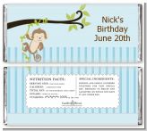 Monkey Boy - Personalized Birthday Party Candy Bar Wrappers