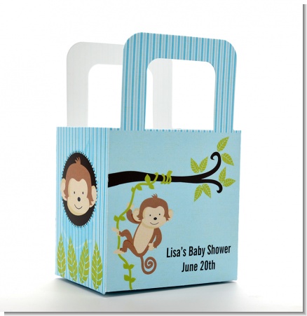 Monkey Boy - Personalized Baby Shower Favor Boxes