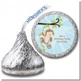 Monkey Boy - Hershey Kiss Birthday Party Sticker Labels