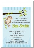 Monkey Boy - Birthday Party Petite Invitations