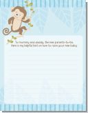 Monkey Boy - Baby Shower Notes of Advice