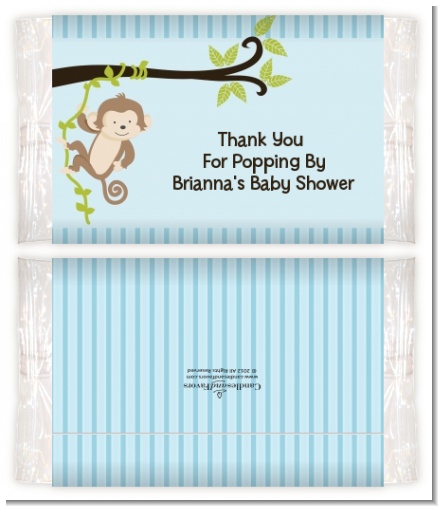 Monkey Boy - Personalized Popcorn Wrapper Baby Shower Favors