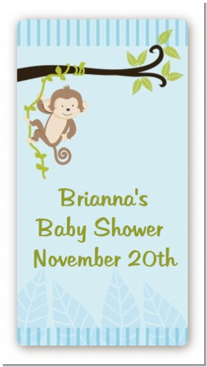 Monkey Boy - Custom Rectangle Baby Shower Sticker/Labels