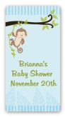 Monkey Boy - Custom Rectangle Baby Shower Sticker/Labels