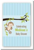 Monkey Boy - Custom Large Rectangle Baby Shower Sticker/Labels