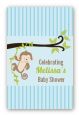 Monkey Boy - Custom Large Rectangle Baby Shower Sticker/Labels thumbnail