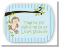 Monkey Boy - Personalized Baby Shower Rounded Corner Stickers thumbnail