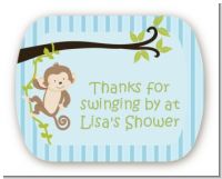 Monkey Boy - Personalized Baby Shower Rounded Corner Stickers