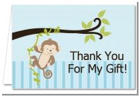 Monkey Boy - Baby Shower Thank You Cards