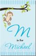 Monkey Boy - Personalized Baby Shower Nursery Wall Art thumbnail