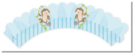 Twin Monkey Boys - Baby Shower Cupcake Wrappers