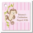Monkey Girl - Personalized Baby Shower Card Stock Favor Tags thumbnail