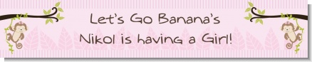 Monkey Girl - Personalized Baby Shower Banners