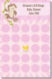 Monkey Girl - Baby Shower Gift Bingo Game Card