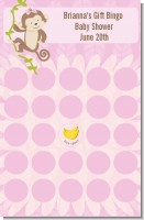 Monkey Girl - Baby Shower Gift Bingo Game Card