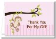 Monkey Girl - Birthday Party Thank You Cards thumbnail