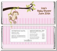 Monkey Girl - Personalized Baby Shower Candy Bar Wrappers