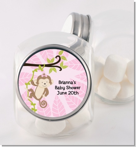 Monkey Girl - Personalized Baby Shower Candy Jar