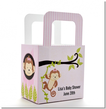 Monkey Girl - Personalized Baby Shower Favor Boxes