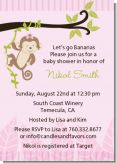Monkey Girl - Baby Shower Invitations