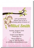 Monkey Girl - Baby Shower Petite Invitations