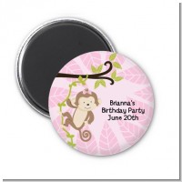 Monkey Girl - Personalized Baby Shower Magnet Favors