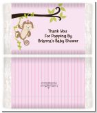 Monkey Girl - Personalized Popcorn Wrapper Baby Shower Favors