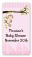 Monkey Girl - Custom Rectangle Baby Shower Sticker/Labels thumbnail