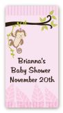 Monkey Girl - Custom Rectangle Baby Shower Sticker/Labels