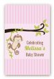 Monkey Girl - Custom Large Rectangle Baby Shower Sticker/Labels thumbnail