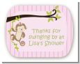 Monkey Girl - Personalized Baby Shower Rounded Corner Stickers thumbnail