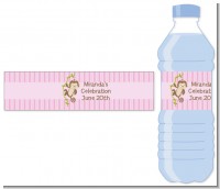 Monkey Girl - Personalized Baby Shower Water Bottle Labels