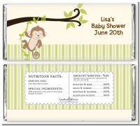 Monkey Neutral - Personalized Baby Shower Candy Bar Wrappers