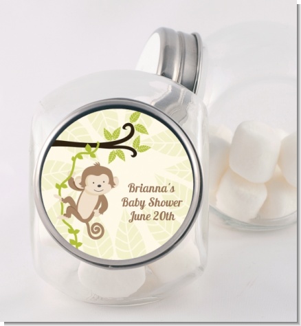 Monkey Neutral - Personalized Baby Shower Candy Jar