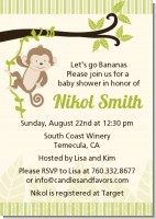 Monkey Neutral - Baby Shower Invitations