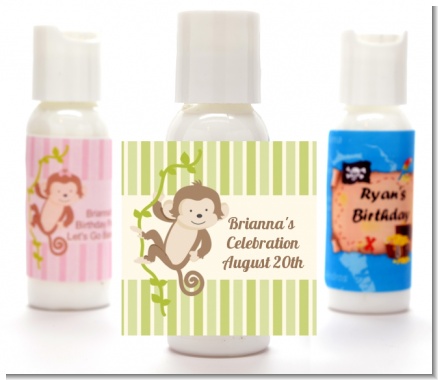 Monkey Neutral - Personalized Baby Shower Lotion Favors