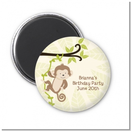 Monkey Neutral - Personalized Birthday Party Magnet Favors