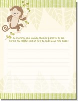Monkey Neutral - Baby Shower Notes of Advice