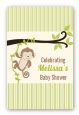 Monkey Neutral - Custom Large Rectangle Baby Shower Sticker/Labels thumbnail