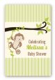 Monkey Neutral - Custom Large Rectangle Baby Shower Sticker/Labels thumbnail