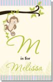 Monkey Neutral - Personalized Baby Shower Nursery Wall Art