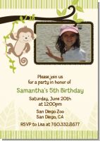Monkey Neutral - Photo Birthday Party Invitations