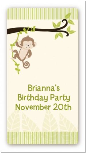 Monkey Neutral - Custom Rectangle Birthday Party Sticker/Labels