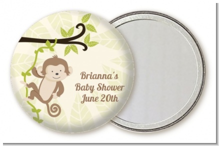 Monkey Neutral - Personalized Baby Shower Pocket Mirror Favors