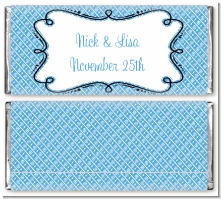 Modern Thatch Blue - Personalized Everyday Party Candy Bar Wrappers