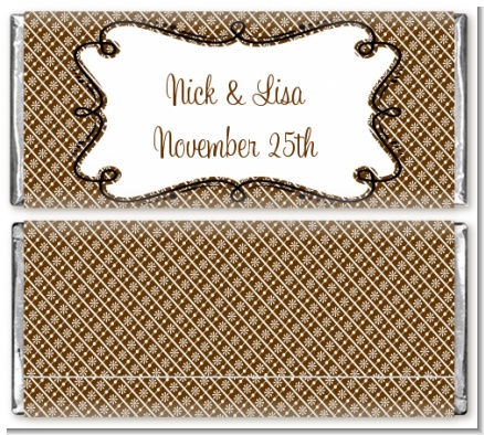 Modern Thatch Brown - Personalized Everyday Party Candy Bar Wrappers