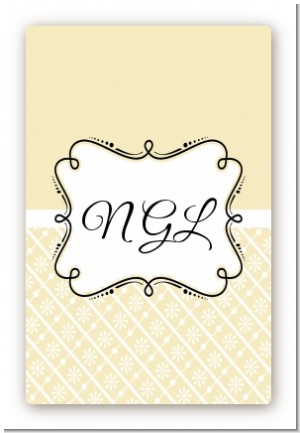 Modern Thatch Cream - Personalized Everyday Party Large Rectangle Sticker/Labels